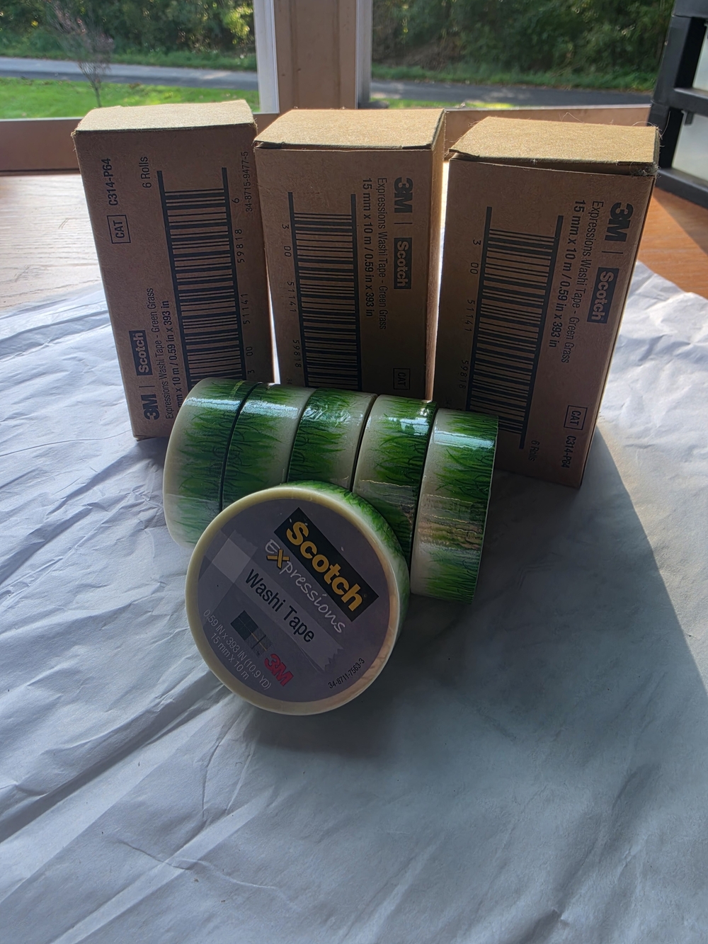 Scotch Expressions Washi Tape  Green Grass  Lot of 18 Rolls  New in Box